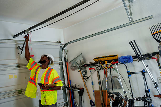 Professional Garage Door Installation technician working in Belle Plaine, MN